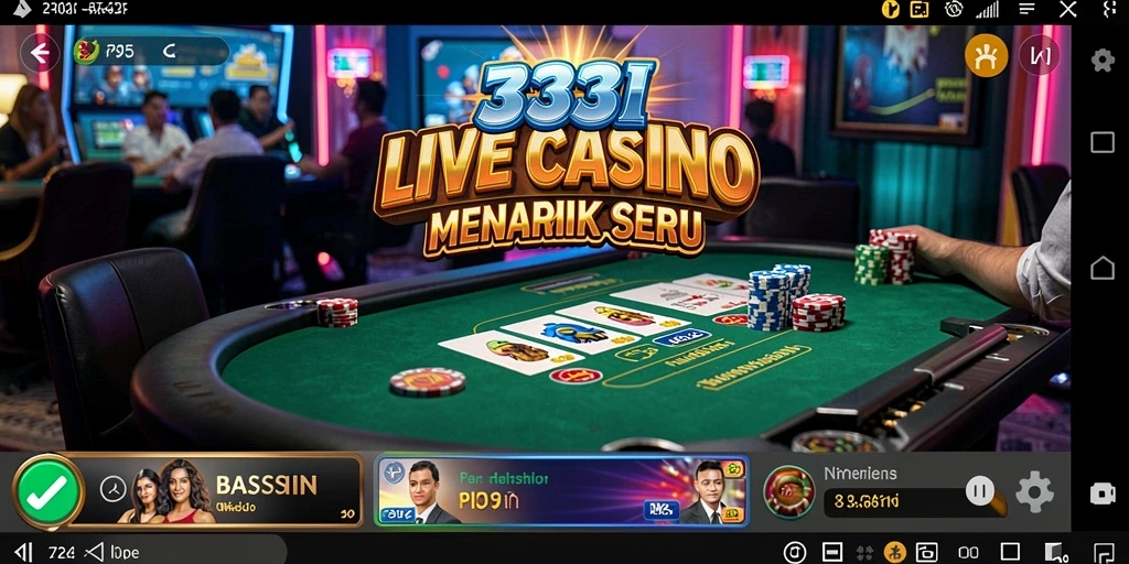Tampilan menarik dari permainan Live Casino 333I dengan dealer langsung.