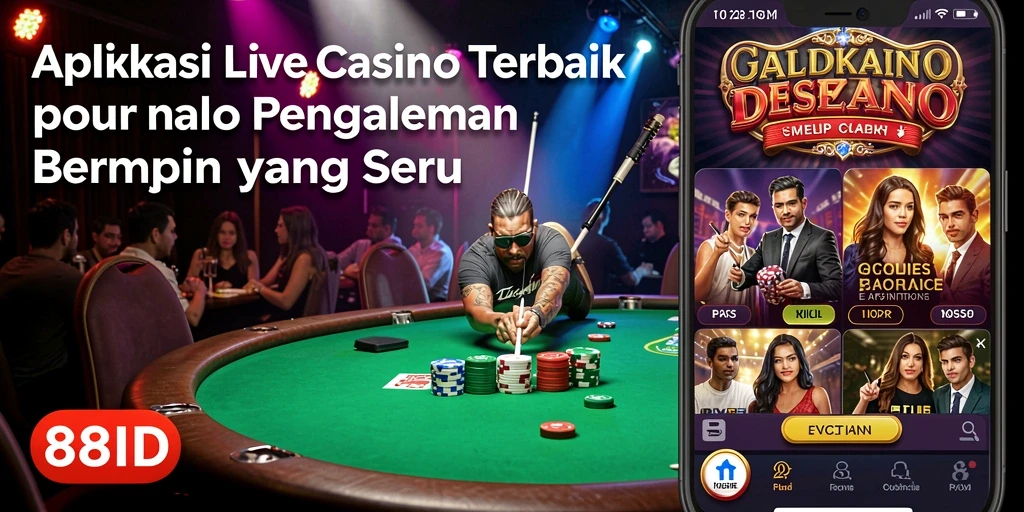 Screenshot gameplay Live Casino yang menampilkan dealer langsung dan permainan interaktif.