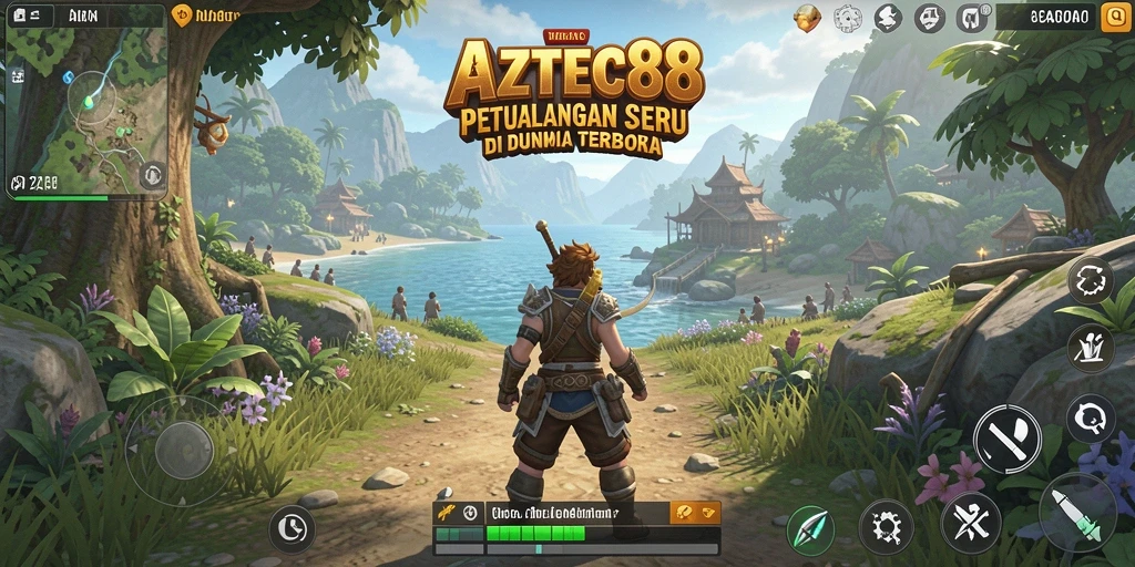 Tampilan gameplay epik dari AZTEC88 di dunia terbuka.