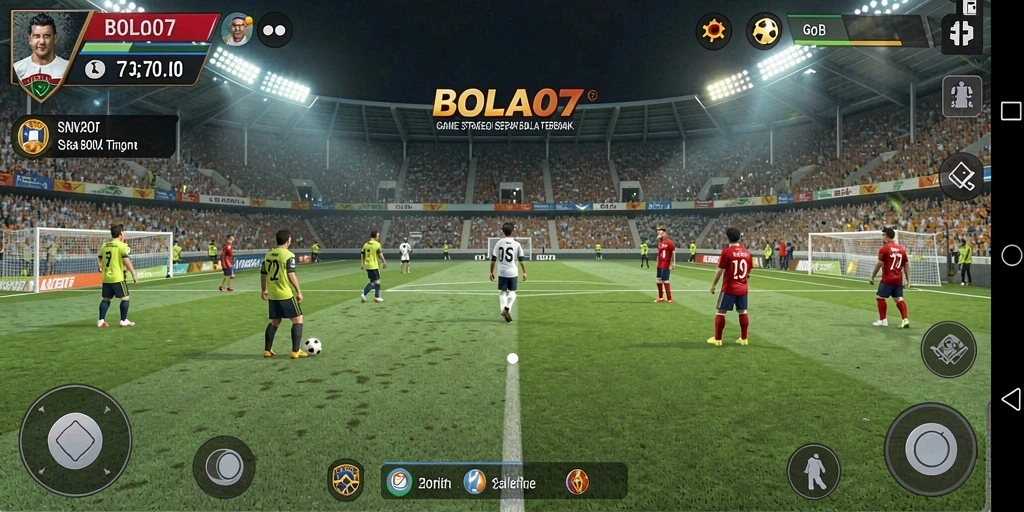 Tampilan permainan BOLA07 yang menampilkan strategi sepak bola.