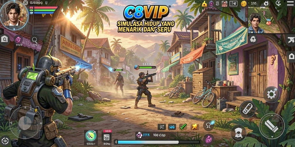 Screenshot gameplay C8VIP menampilkan momen seru dalam simulasi kehidupan.