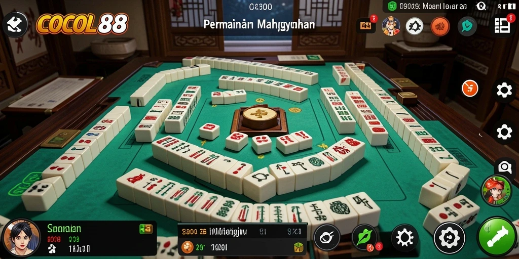 Screenshot gameplay COCOL88 menampilkan ubin Mahjong yang menarik.