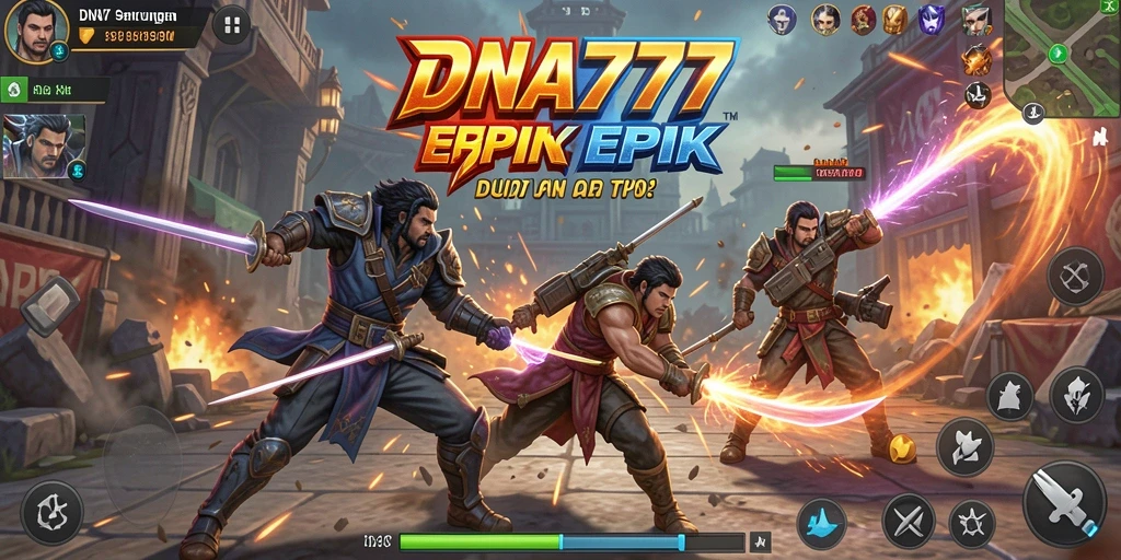 Tampilan gameplay intens dari DNA777 yang menampilkan aksi TPS.