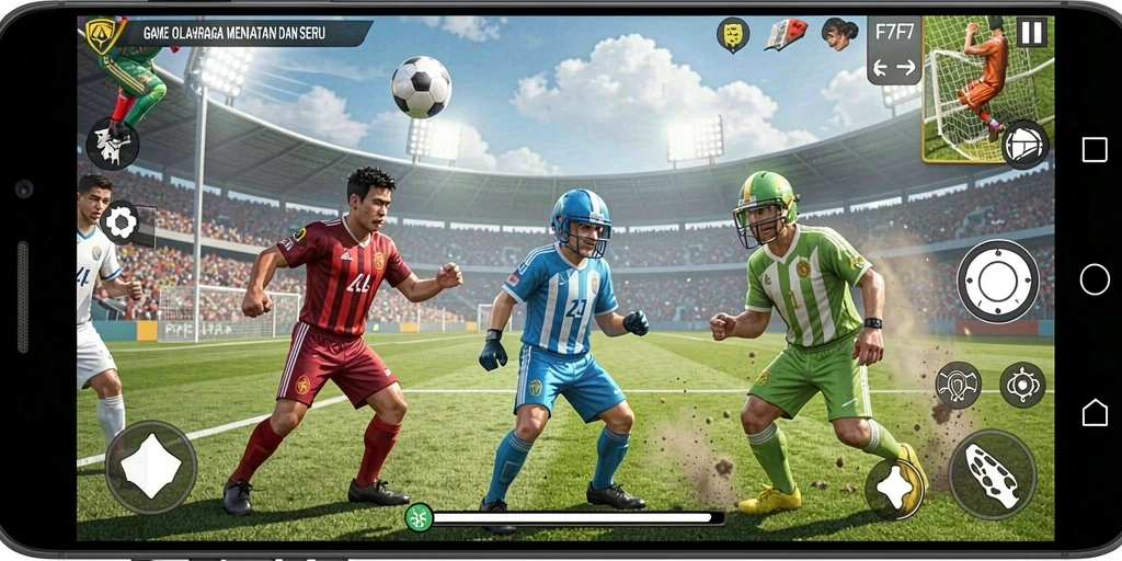 Tampilan gameplay seru di F7F7 dengan aksi olahraga yang mendebarkan.