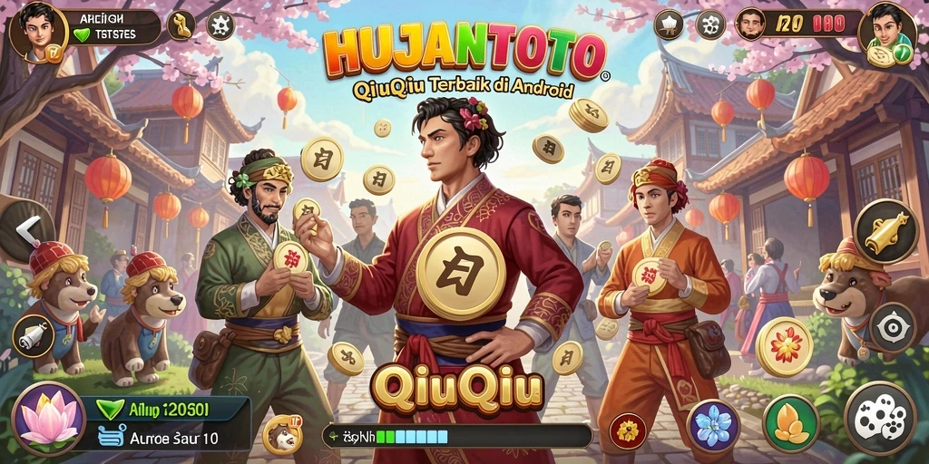 Tampilan gameplay seru dari HUJANTOTO saat bermain QiuQiu.