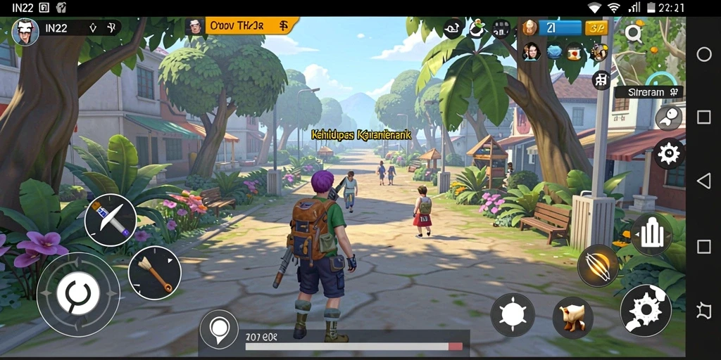 Screenshot gameplay IN22 menampilkan suasana interaktif yang menyenangkan.