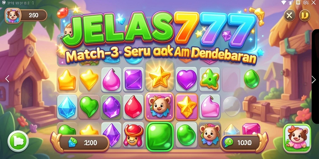 Screenshot gameplay <strong>JELAS777</strong> yang menunjukkan aksi mencocokkan item dengan strategi.
