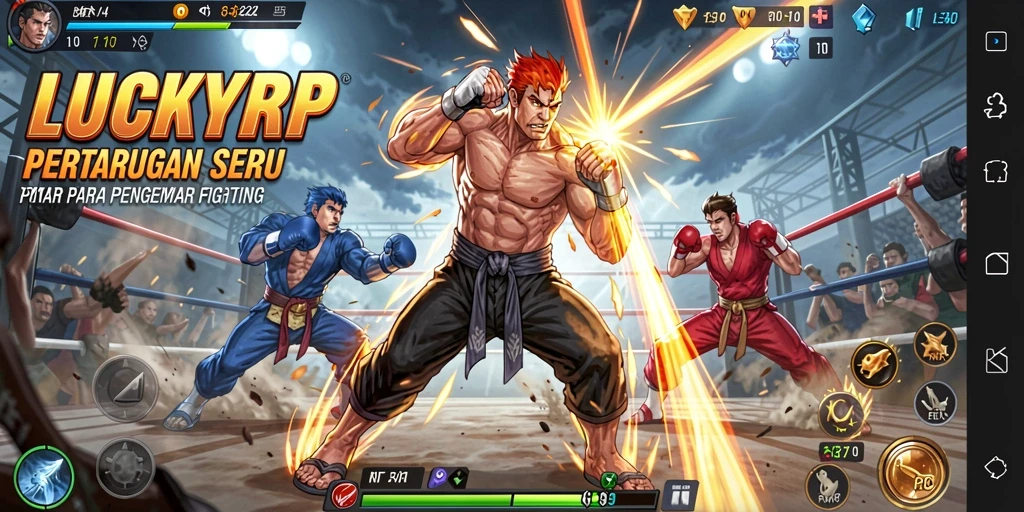 Gameplay Fighting yang intens dan menegangkan dalam LUCKYRP.