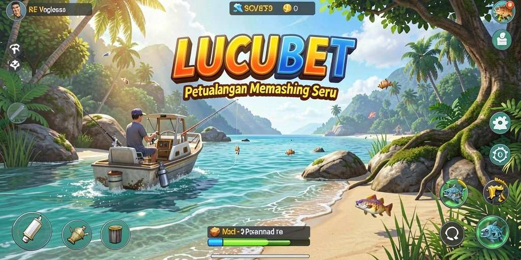 Screenshot gameplay LUCUBET menampilkan aksi memancing yang mendebarkan.