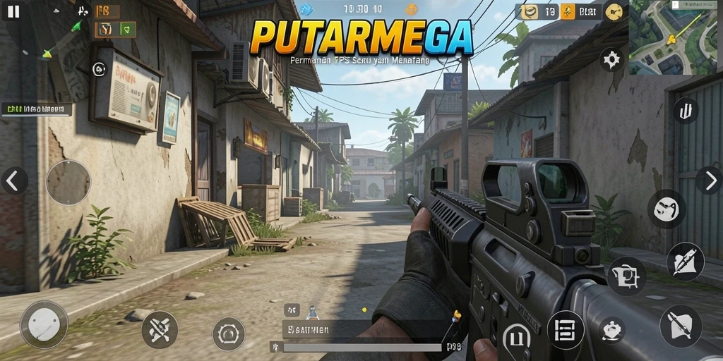 Screenshot PUTARMEGA menampilkan aksi seru gameplay FPS.