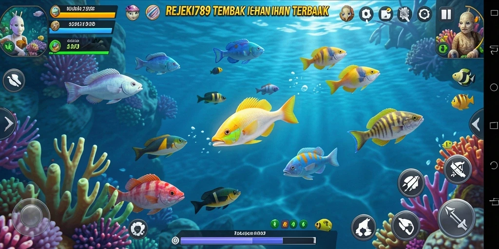 Screenshot menunjukkan serunya menangkap ikan di REJEKI789.