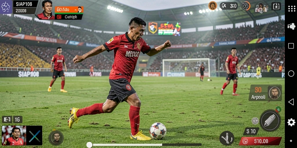 Tampilan gameplay menarik dari SIAP108 dengan aksi sepak bola seru.