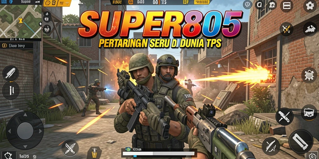 Screenshot utama menunjukkan aksi seru dalam gameplay TPS.