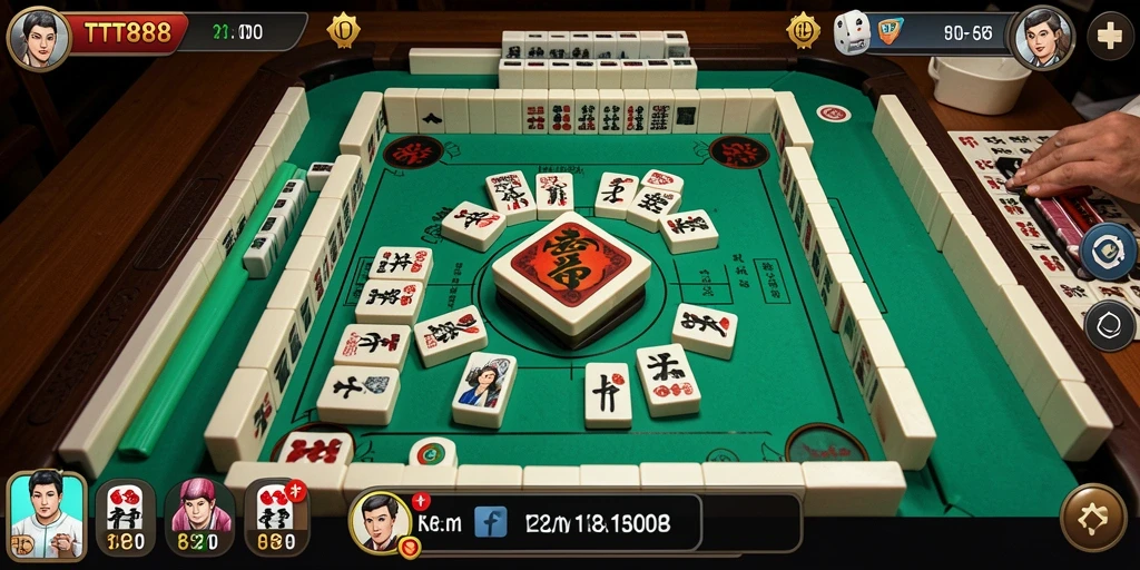 Tampilan gameplay seru dari TTT888, permainan Mahjong yang menantang.