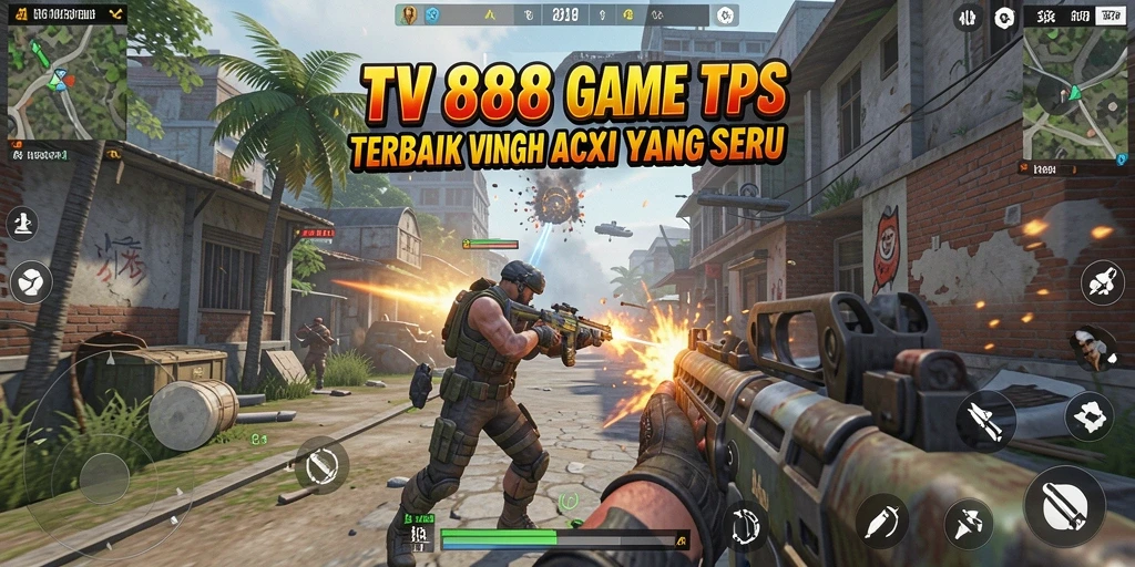 Tampilan seru aksi pertempuran dalam gameplay TPS.