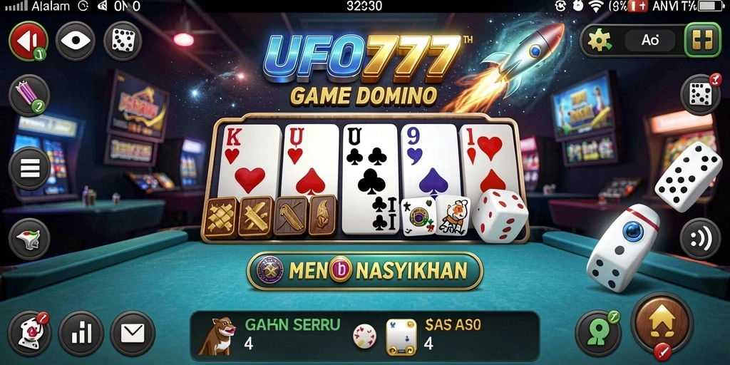 Tampilan gameplay menarik dari game Domino UFO777.