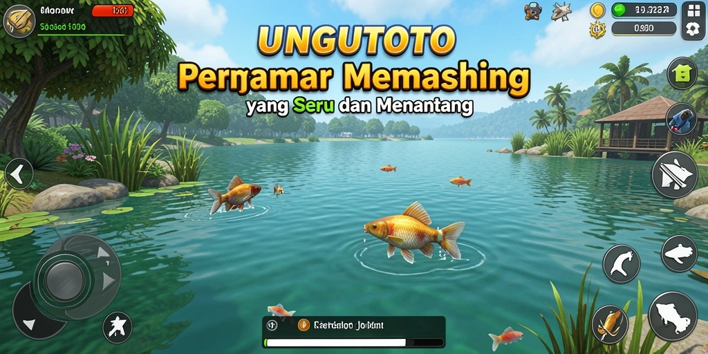 Tampilan gameplay UNGUTOTO yang menakjubkan saat memancing.