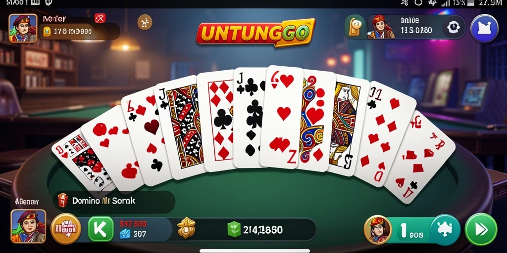 Tampilan permainan Domino menarik di layar UNTUNGGO.