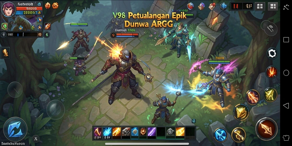 Tangkapan layar V98 menampilkan aksi pertarungan mendebarkan dalam dunia ARPG.