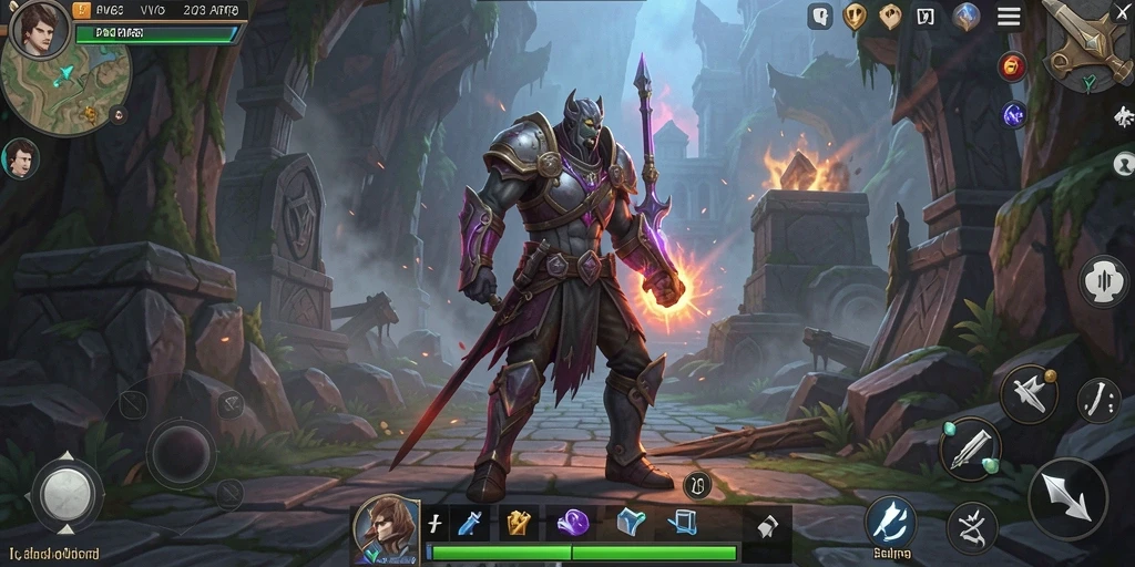 Tampilan utama gameplay ARPG yang mendebarkan di VV62.