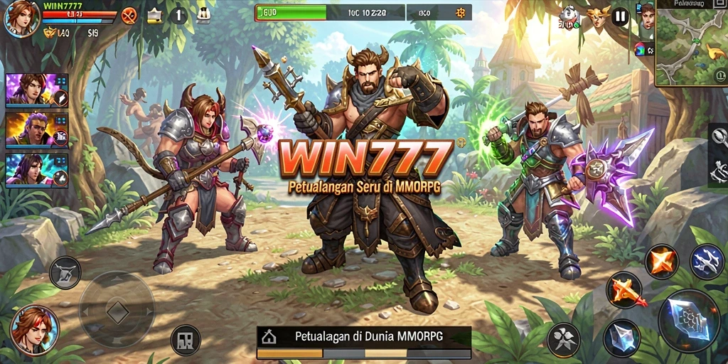 Tampilan gameplay seru dan interaktif dalam WIN777 MMORPG.